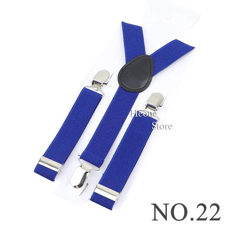 Hot Sale Suspender Bowtie Set For Men Boys Skyle Blue Royal Blue Navy Blue Elastic Adjustable Y-Back Braces Straps Accessory