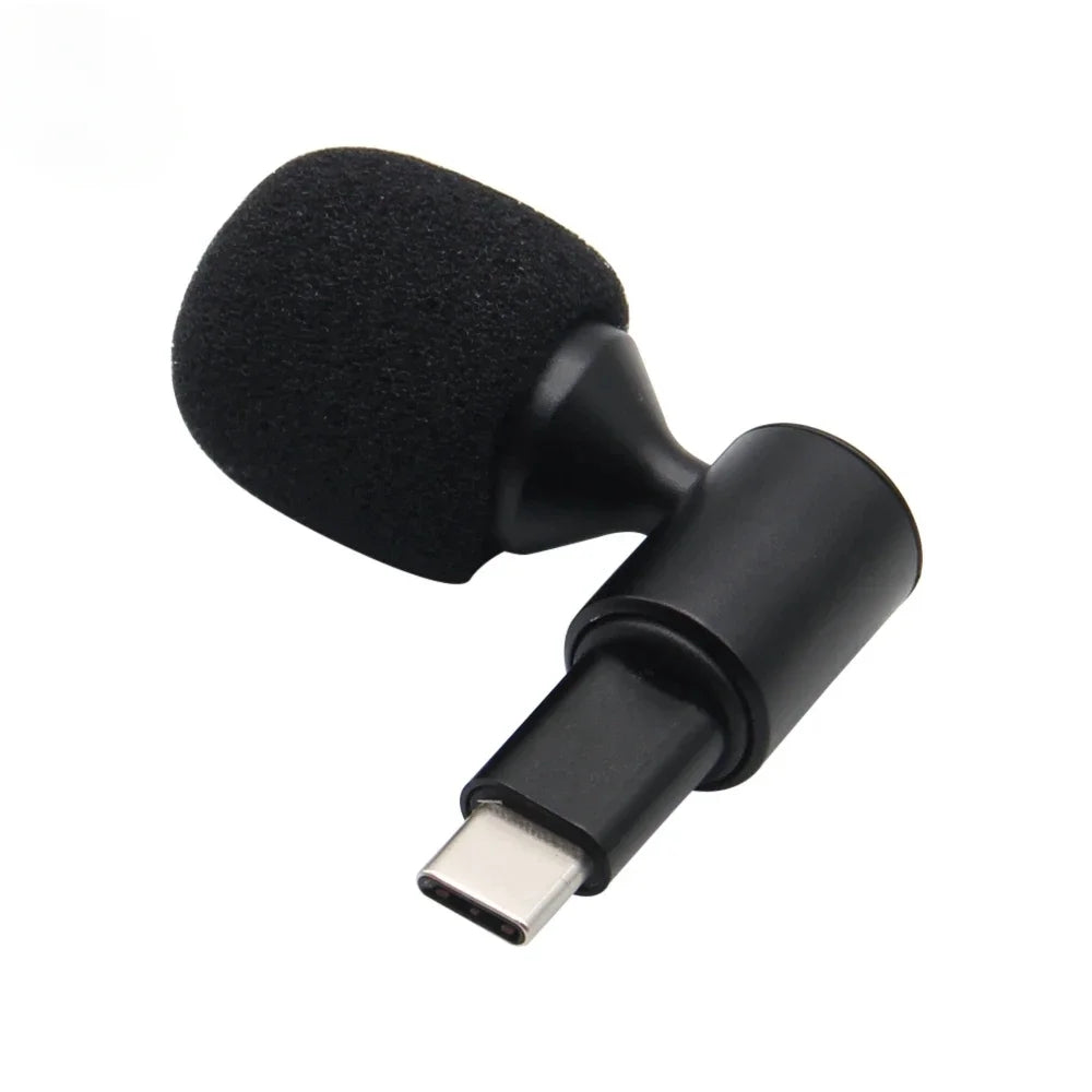 Type-C Plug Mini Microphone for Smartphone Mobile Phone Studio Mic 90° Angle Adjustable USB C Wireless Mircophone for laptop pc