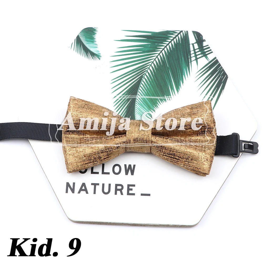 Novel Wooden Bow Tie For Man Women Cork Bowknot Retro Wood Handmade Bowties Daily Party Wedding Accessories Butterfly Wholesale