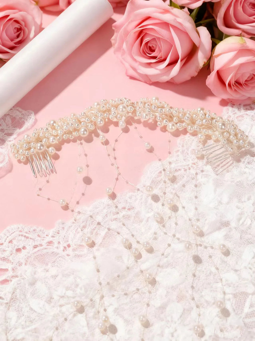 European and American Bridal New Hair Accessories, Handmade Pearl Headpieces, Tassel Combs, Wavy Hairbands, Flower Wreaths, Wedding Hair Combs, Accessories