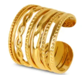 High End Waterproof Hollow Stainless Steel Finger Ring Trendy for Women Personalize Jewelry Wholesale