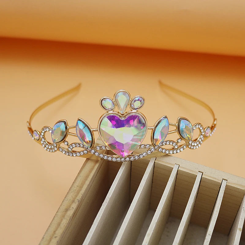 Girl Birthday tiara Crowns Bridal Wedding Hair Accessories Princess Queen Blue Crown Women Party Performance Hair Accessories