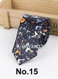 Classic Musical Notes Tie Neck Mens Skinny 5cm Zipper Neckties Red Black Blue White Color Slim Narrow Entertainment Party