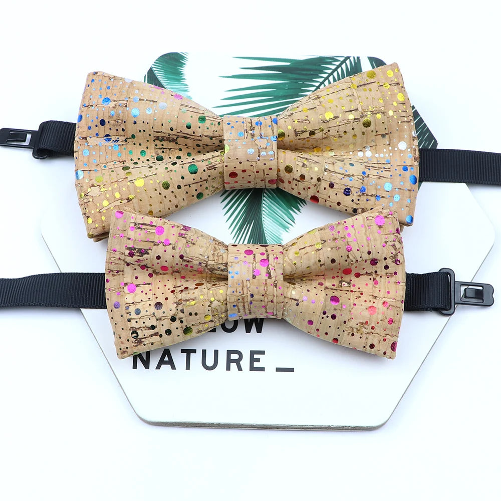 Novel Wooden Bow Tie For Man Women Cork Bowknot Retro Wood Handmade Bowties Daily Party Wedding Accessories Butterfly Wholesale