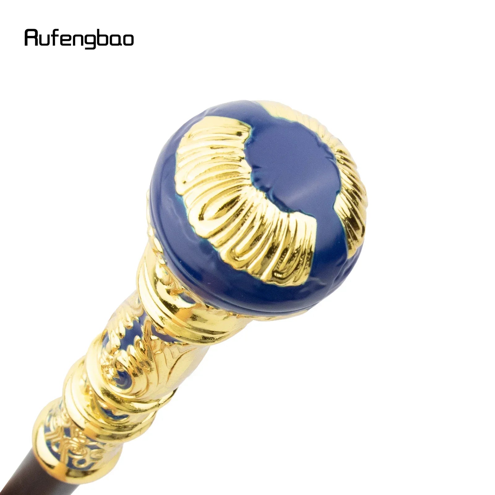 Golden Blue Luxury Round Handle Fashion Stick for Party Decorative Walking Cane Elegant Crosier Knob Walking Stick 93cm