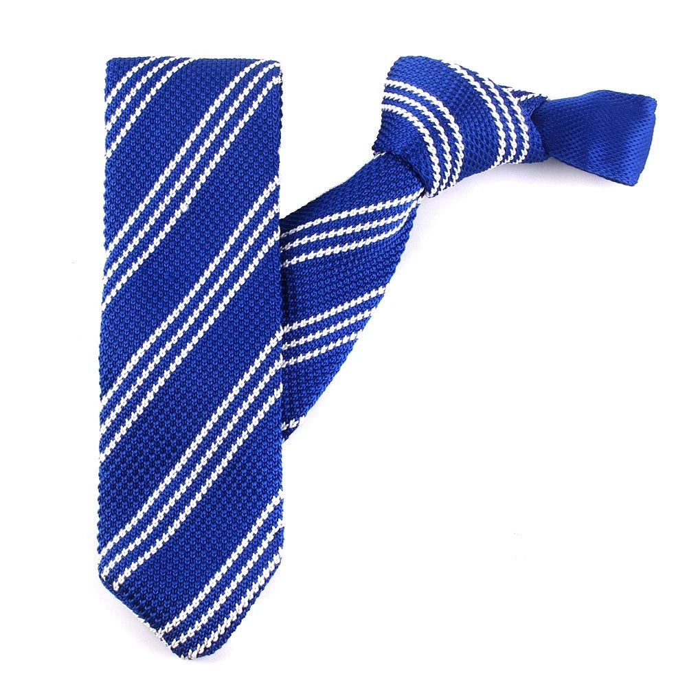 New Knit Ties Casual Skinny Necktie Boys Girls Knitted Striped Neck Tie Wedding Necktie Men