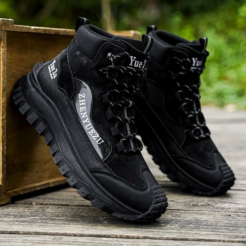 Men's Western Boots, with Thick, Wear-Resistant Soles and Comfortable Lining, Suitable for Outdoor Activities, Camping, Hiking, and Other Outfits