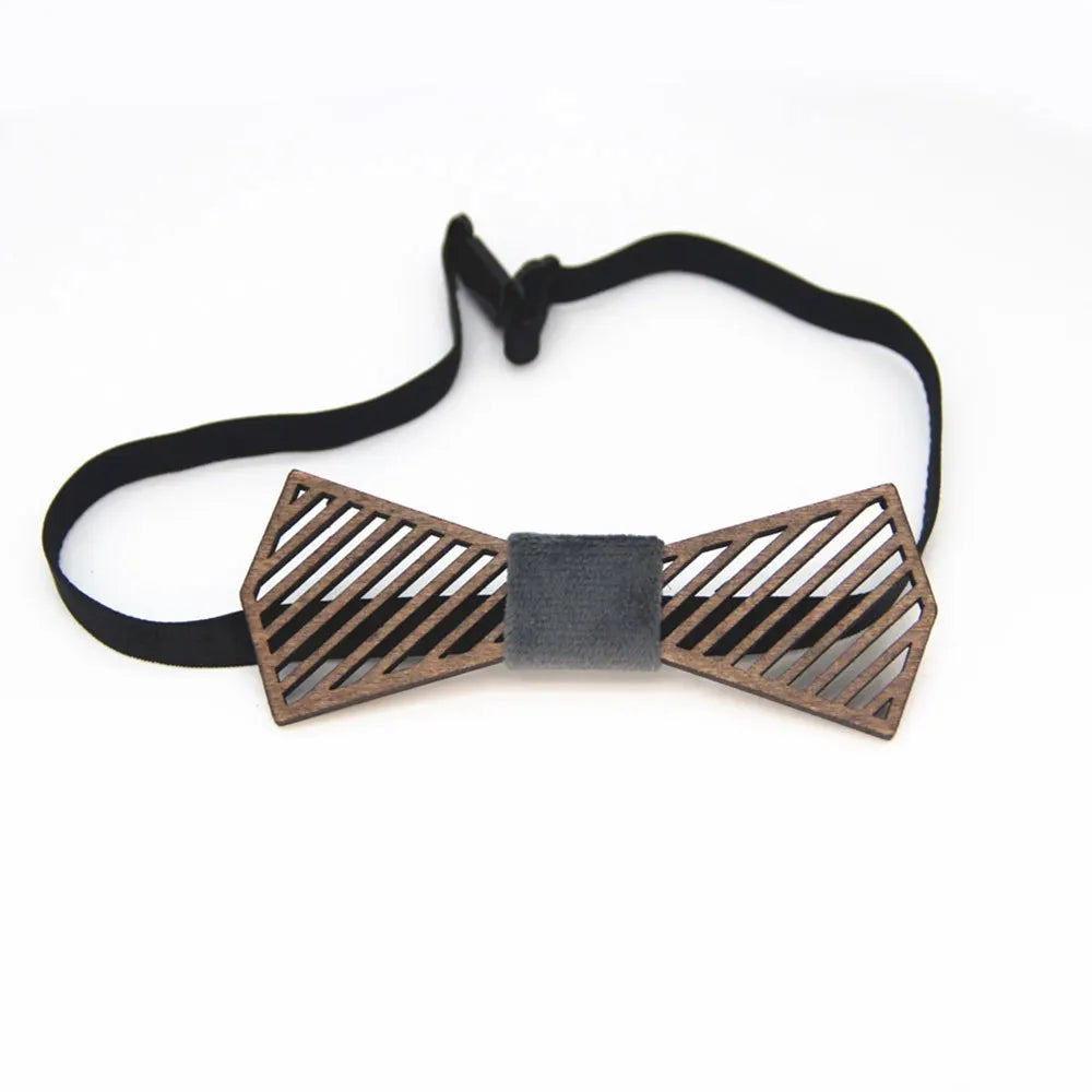 Fashion Wooden Bow Tie For Men Unisex Hollow Out Carved Retro Wooden Neck Ties Adjustable Strap Vintage Bowtie Gravata Corbatas
