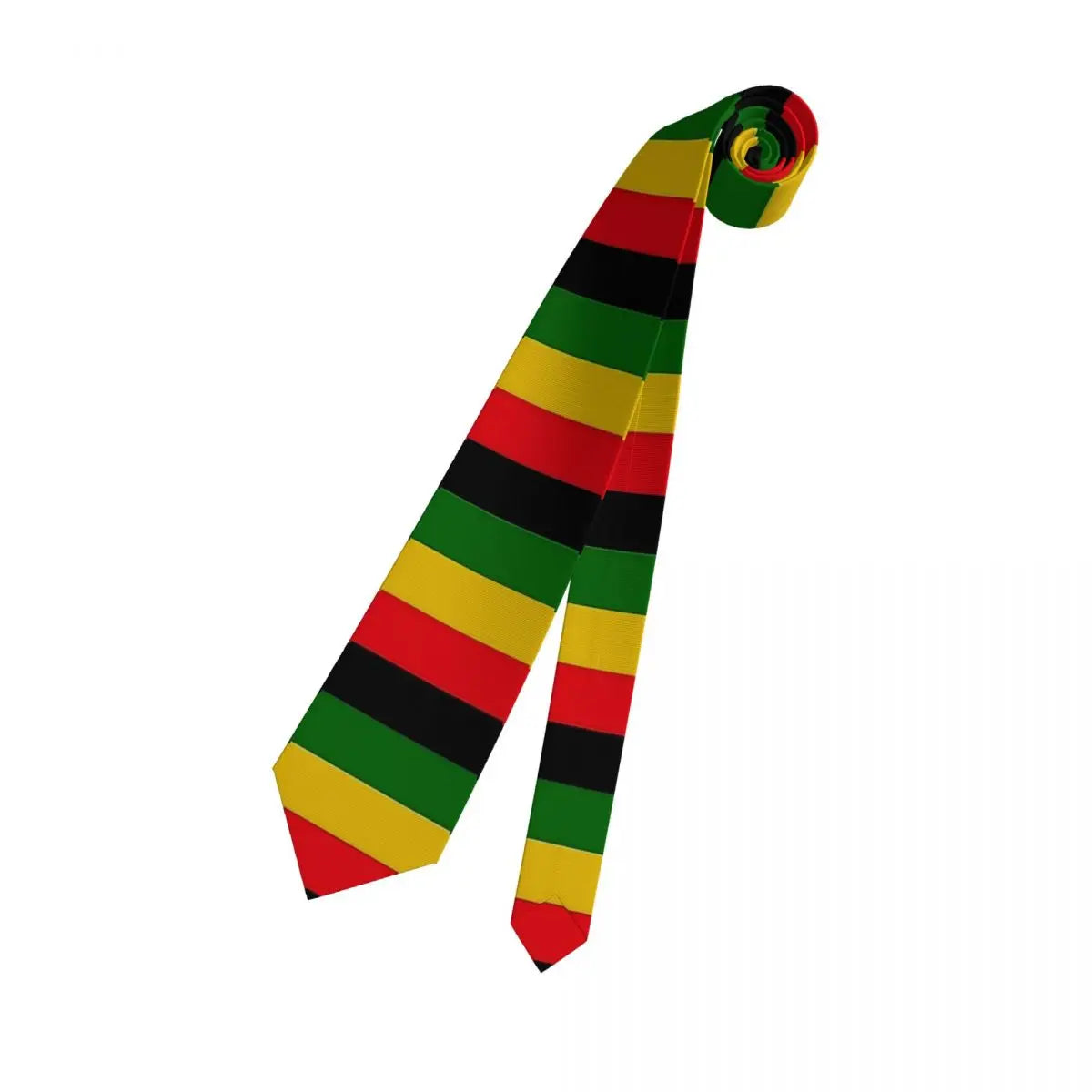 Jamaican Flag Tie green yellow red stripes Pattern Neck Ties Vintage Cool Collar Tie Adult Wedding Party Necktie Accessories