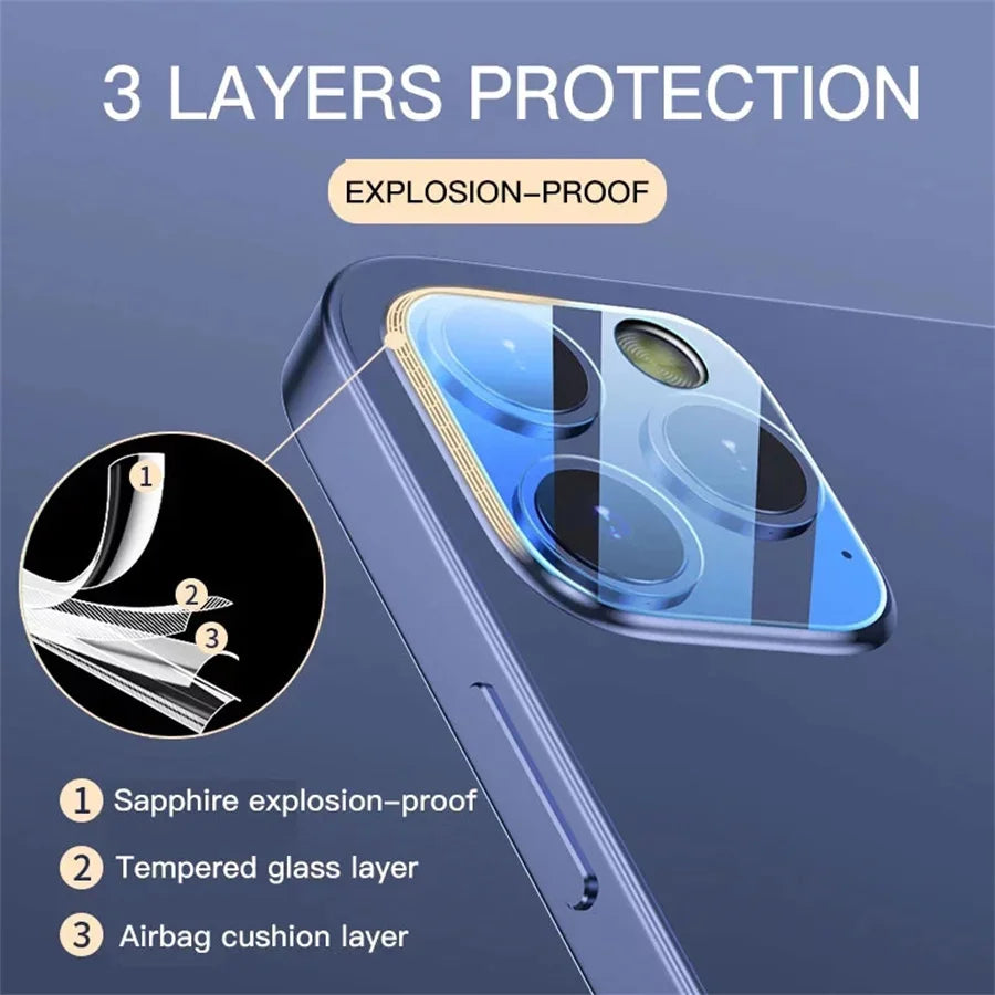 3PCS Camera Lens Glass For iPhone 17 Air 16 18 Pro Max 16 Plus 15 14 11 13 12 Mini HD Lens Protective Glass For iPhone 18 Ultra