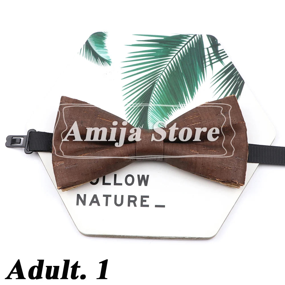 Novel Wooden Bow Tie For Man Women Cork Bowknot Retro Wood Handmade Bowties Daily Party Wedding Accessories Butterfly Wholesale