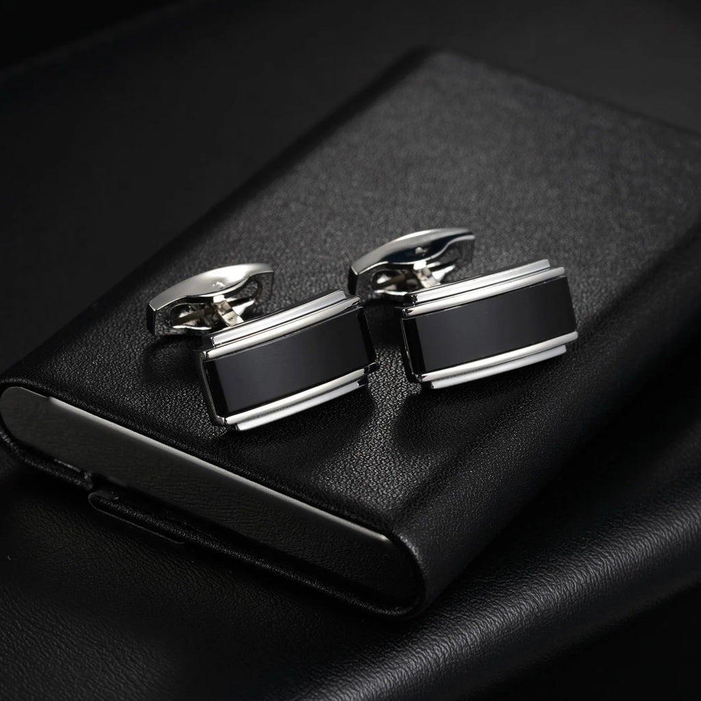 Round Cufflinks Mens For Business Shirt Wedding Party Men Cufflink Solid Cloth Rectangle Stripe Cuff links Accessories Wholesale
