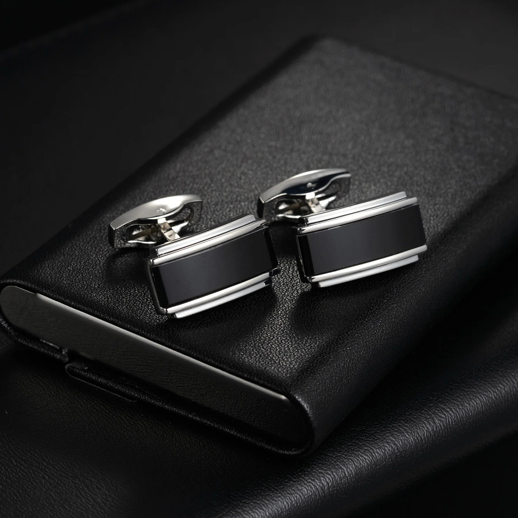 Round Cufflinks Mens For Business Shirt Wedding Party Men Cufflink Solid Cloth Rectangle Stripe Cuff links Accessories Wholesale