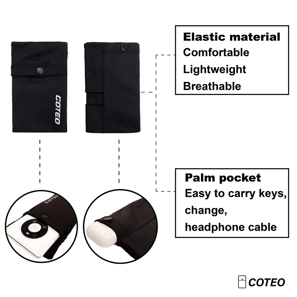New Running Mobile Phone Arm Bag Sport Phone Armband Bag with Glove Handfree Wrist Cell Phone Holder Thin Wrist Pouch for Phone