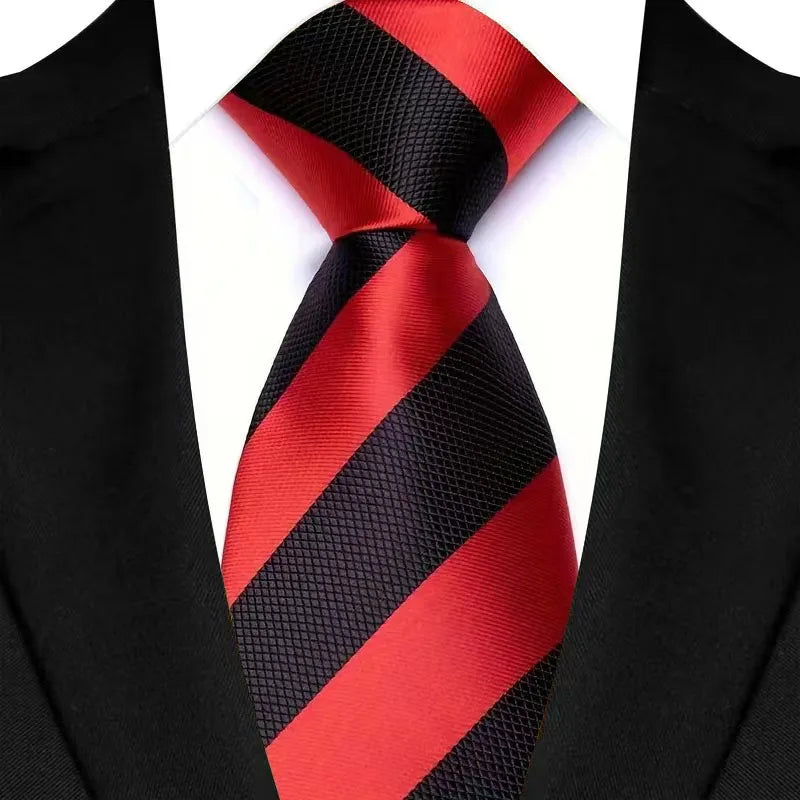 8CM Men's Ties Necktie For Man Wedding Business Party Stripes Striped Jacquard Woven Neck Tie Daily Wear Accessories Gift