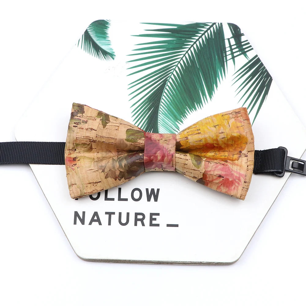 Novel Wooden Bow Tie For Man Women Cork Bowknot Retro Wood Handmade Bowties Daily Party Wedding Accessories Butterfly Wholesale