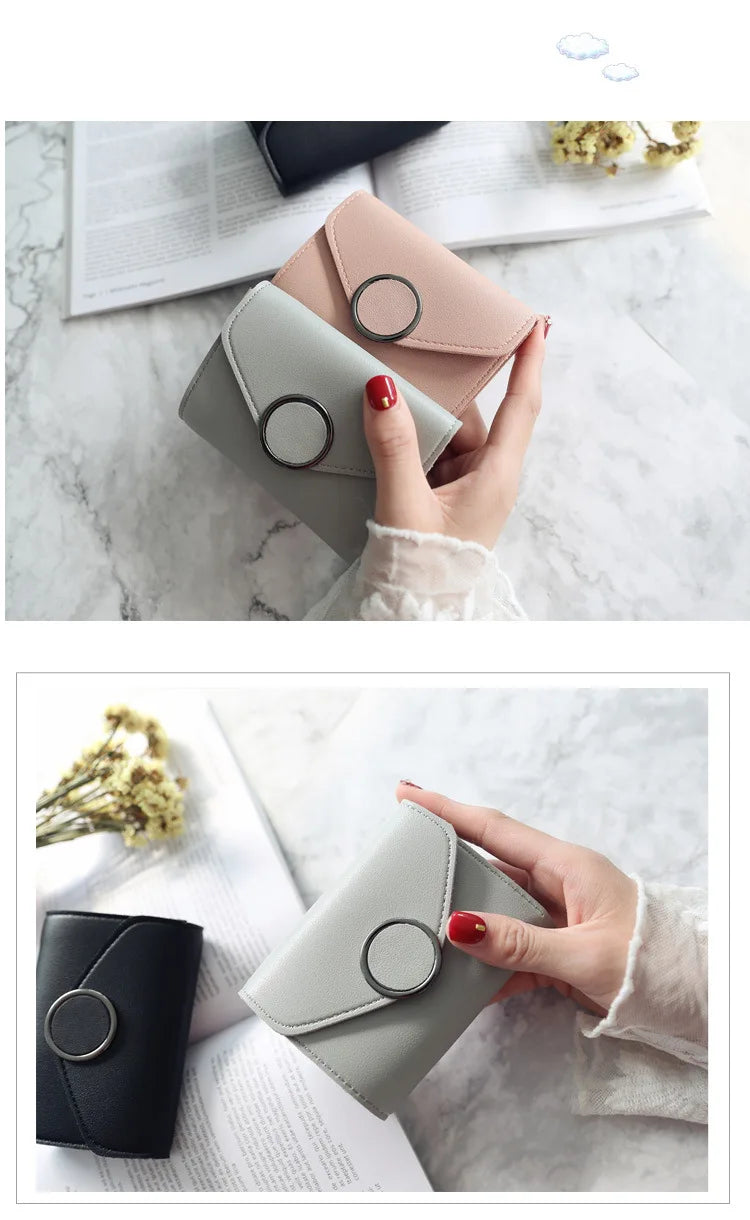 Wholesale Women Wallet Three Fold 0 Letter Lady Student Purse Cute Fashion Wallet Credit Card Bank Card Bus Card Purse Gifts