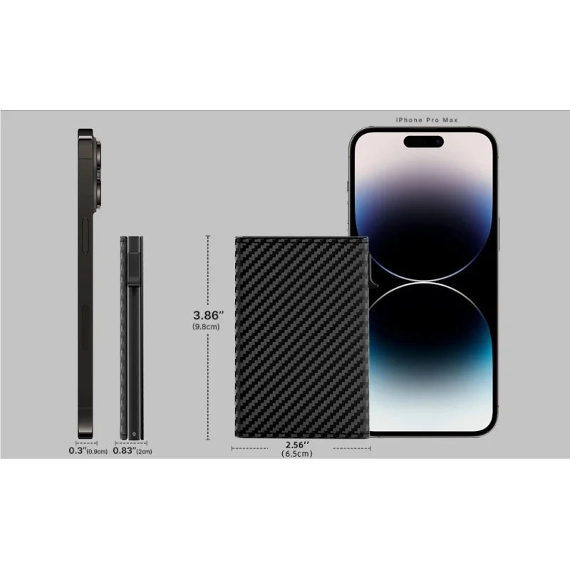 Wallet Card Holde  Pop Up PU Case,  Smart, RFID Blocking, Minimalist, Front Pocket 9-14 Card Capacity | ID Window | Cash Slot