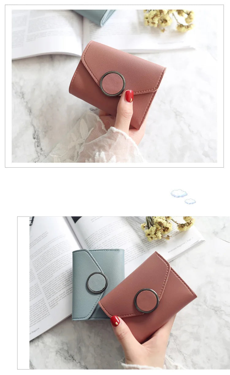 Wholesale Women Wallet Three Fold 0 Letter Lady Student Purse Cute Fashion Wallet Credit Card Bank Card Bus Card Purse Gifts