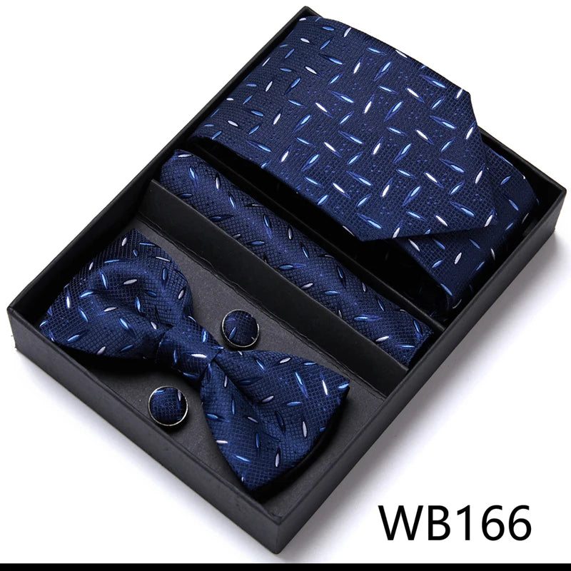 Tie For Men Formal Dress Tuxedo NeckTie Handkerchief Bow Tie Set PlaisyParty Groom Wedding Butterfly Bowtie In Box