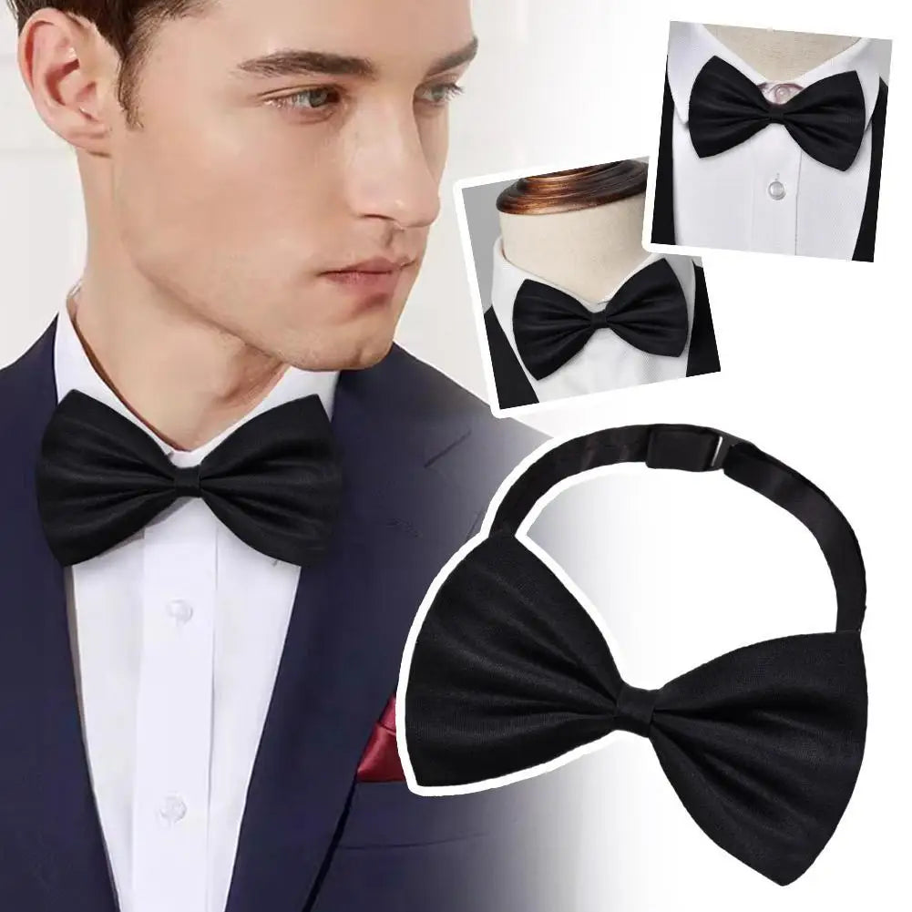 1/2/3Pcs Bow Ties For Men Wedding Bowtie Black Neck Tie Adjustable Bowknot Classic Butterfly Cravat Double Tie Business Gift