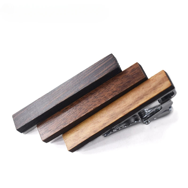 Fashionable Wooden Tie Clips 4cm Small Classy Anti-slip Clip Man's Suit Decorative Tie Clips