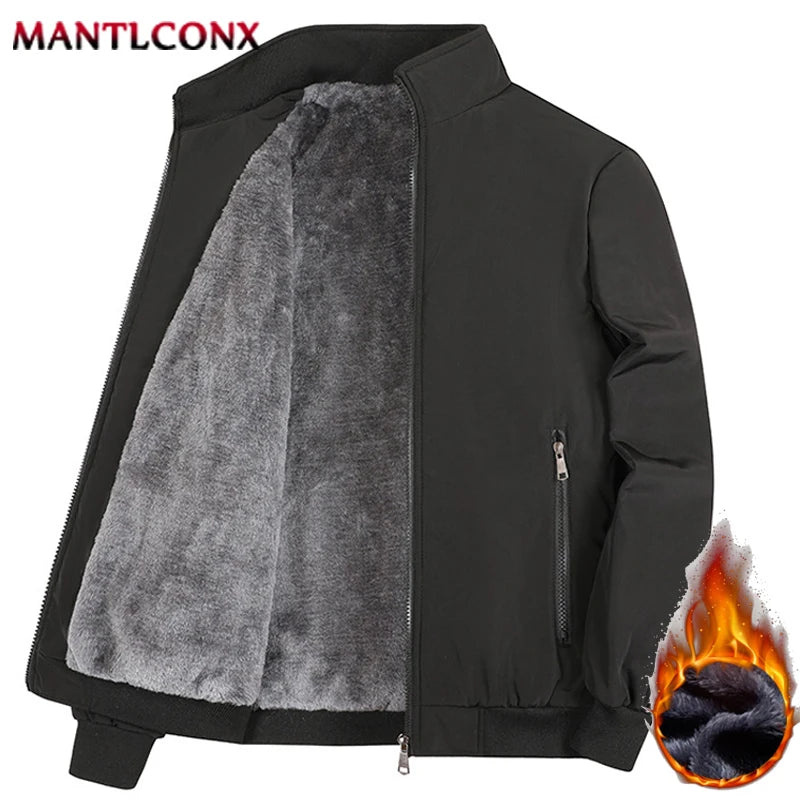 Thick Fleece Jacket Men Windproof Men's Winter Coat Blazer Autumn Winter Warm Men's Jacket Windbreak Casual Business Coat L-3XL