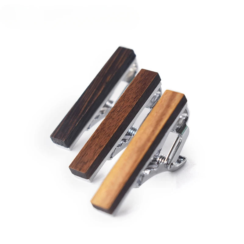 Fashionable Wooden Tie Clips 4cm Small Classy Anti-slip Clip Man's Suit Decorative Tie Clips