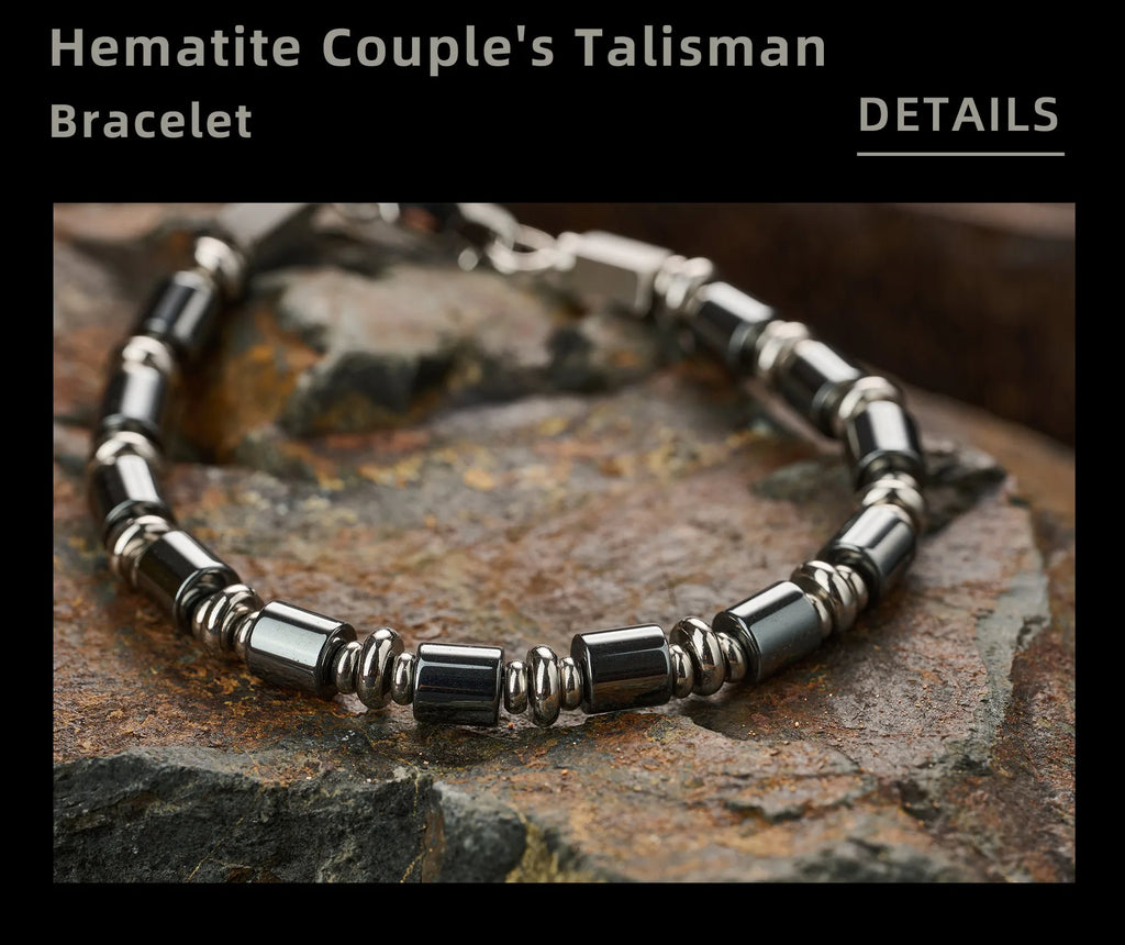 Men's Hematite Bracelet: Retro Chic, Minimalist Design, Cuban Chain Link, Niche Luxury Accessory.