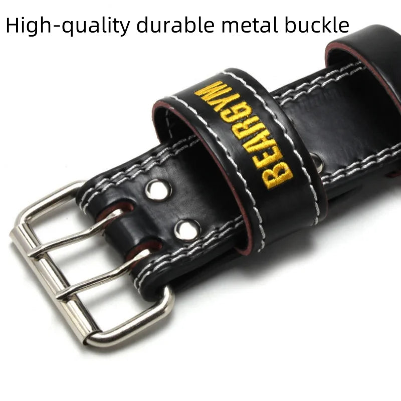 Embroidered Weightlifting Belt Unisex PU Gym Belt for Strength Training, Adjustable Support for Powerlifting CrossFit Deadlift