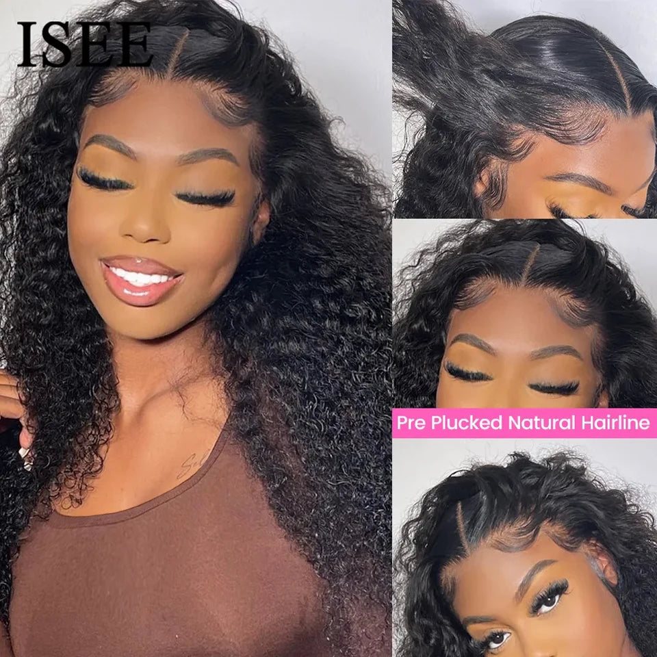 Wear Go Wig ISEE Hair Mongolian Water Wave 7x5 Glueless Preplucked Human Wigs Ready To Go Pre Cut Lace Easy Install HD Lace Wigs
