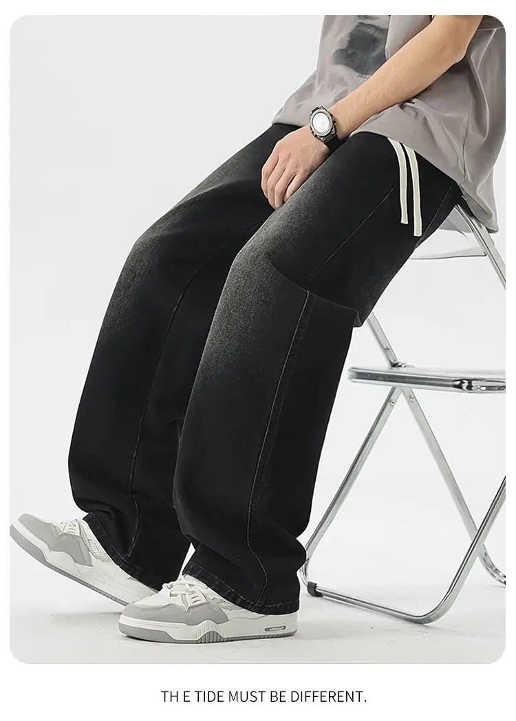 Straight Jeans 2026 New Men's Clothes Wide-leg Baggy Casual Trousers Fashion Hip-hop Loose Jeans Streetwear Male