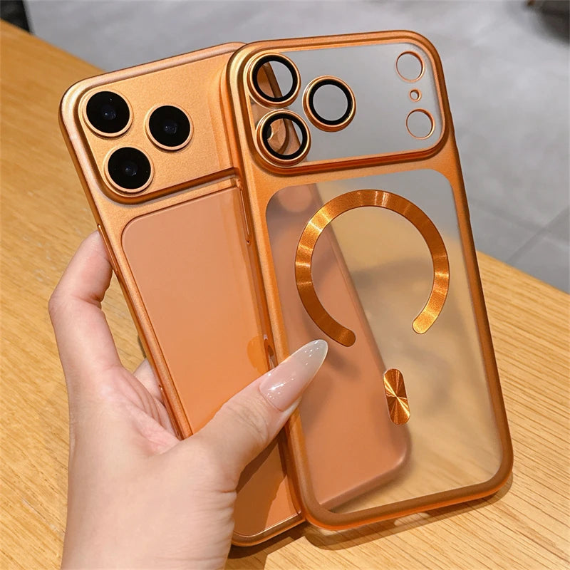 Luxury Matte Transparent Phone Case for Magsafe IPhone 17 Air 16 15 Pro Max Plus 17Air 17Pro Magnetic Bumper Back Cases Cover