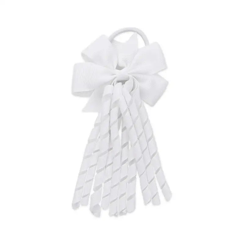 European And American Children's Hair Accessories Cheerleading Stage Streamers Curling Tassel Swallowtail Bow Rubber Band Hair