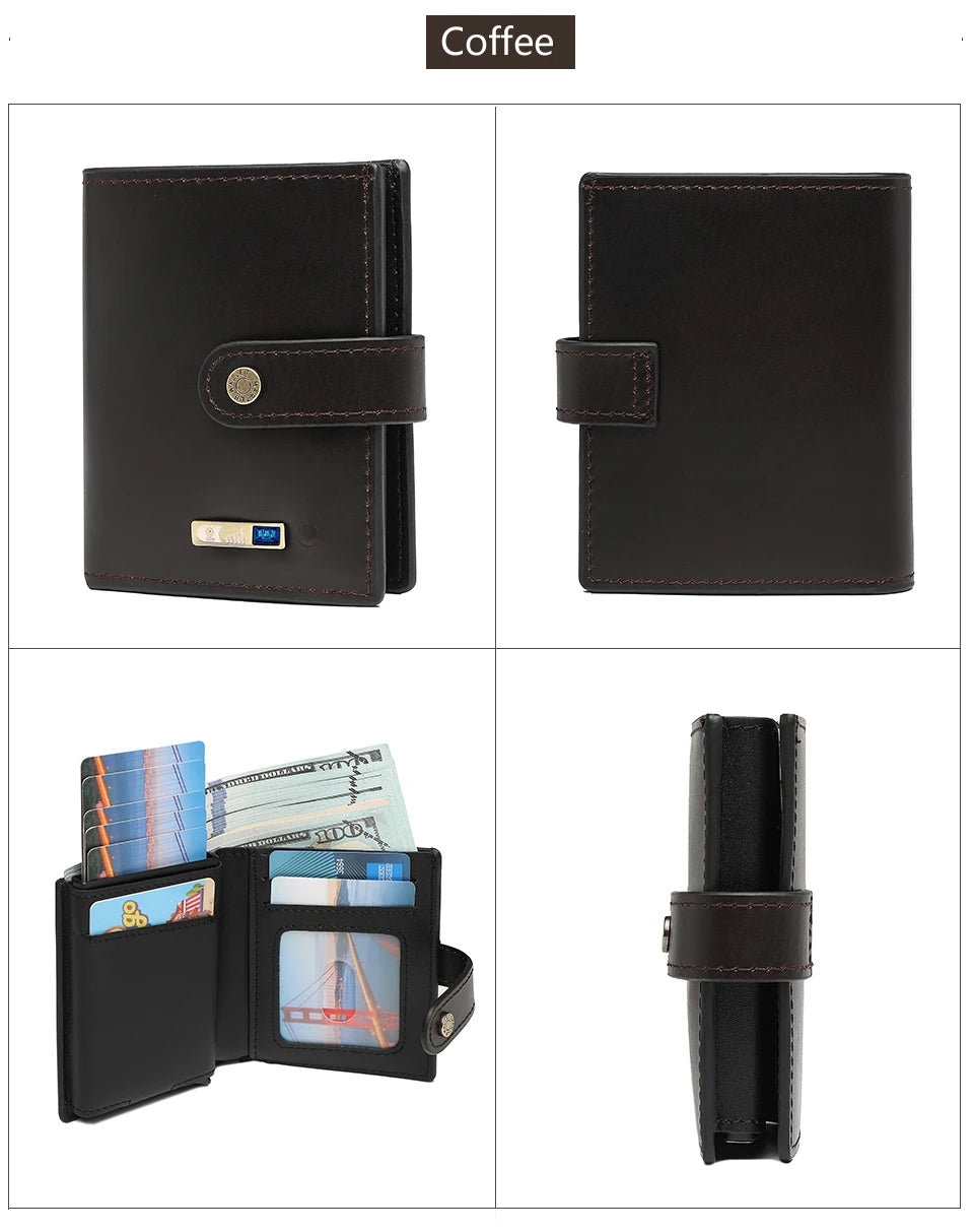 Wallet with Tracker Men Wallet anti Loss Android Magsafe Cüzdan Metal Cartera GPS Finder Boy Gift  smart wallet  with camera