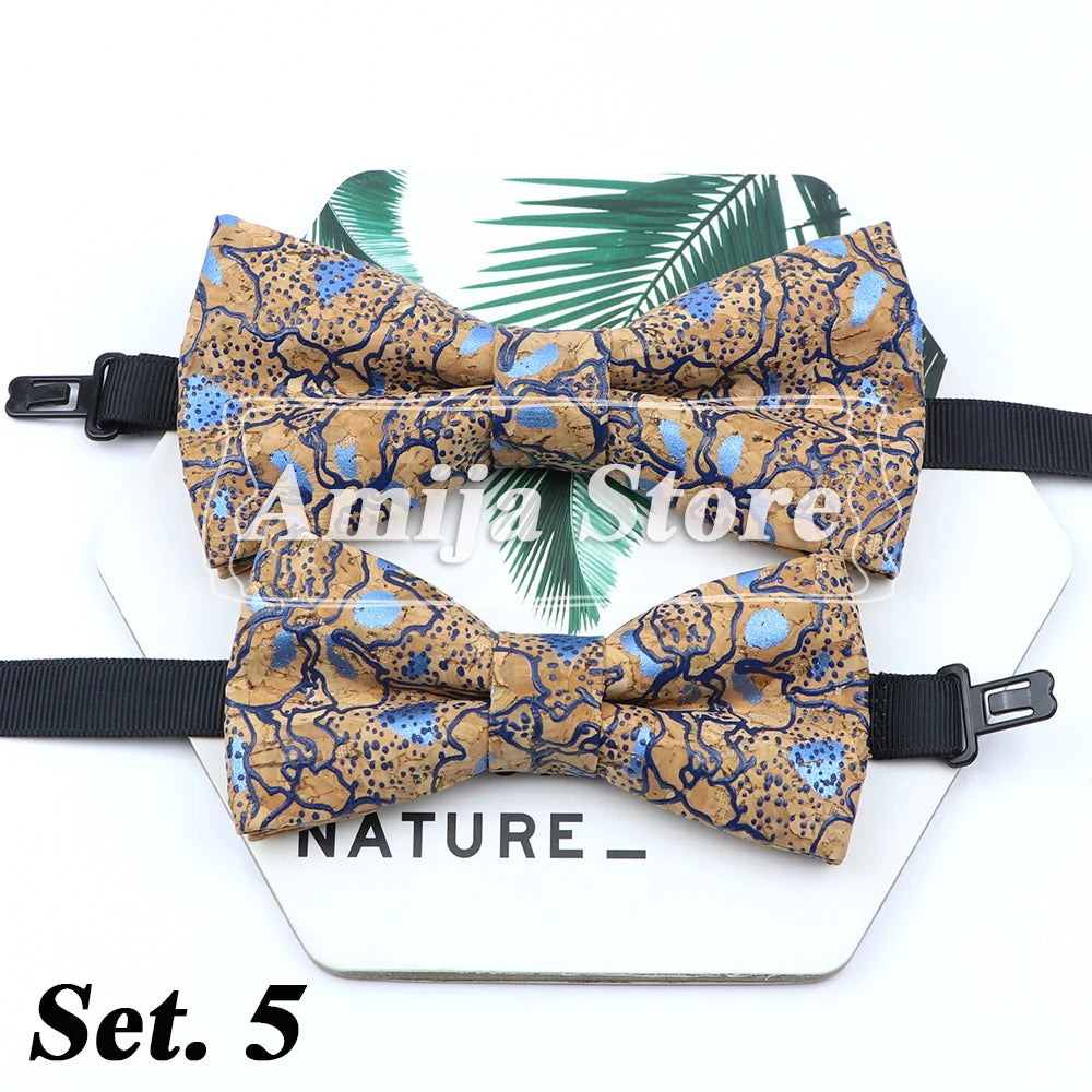 Novel Wooden Bow Tie For Man Women Cork Bowknot Retro Wood Handmade Bowties Daily Party Wedding Accessories Butterfly Wholesale