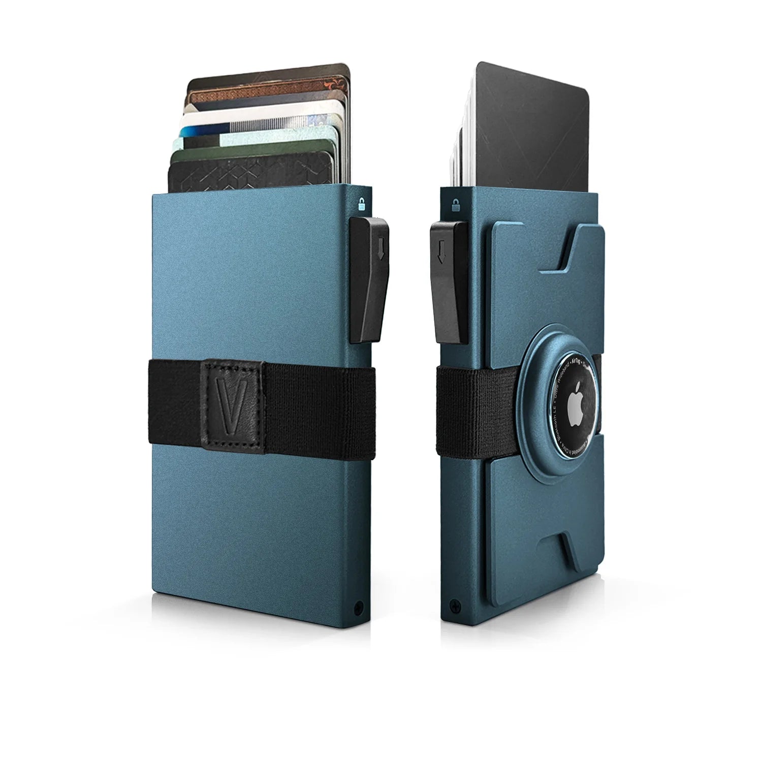 Smart Metal AirTag Wallet for Men: Slim Holder, RFID Blocking, Minimalist Pop-Up Card Design - Secure Tracking Accessory