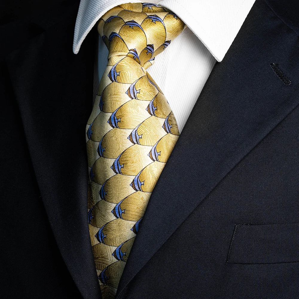 10cm Wide 100% Silk Tie For Men Printed Cartoon animals Handmade Necktie Business Formal Wedding Daily Wear Suit Men's Tie
