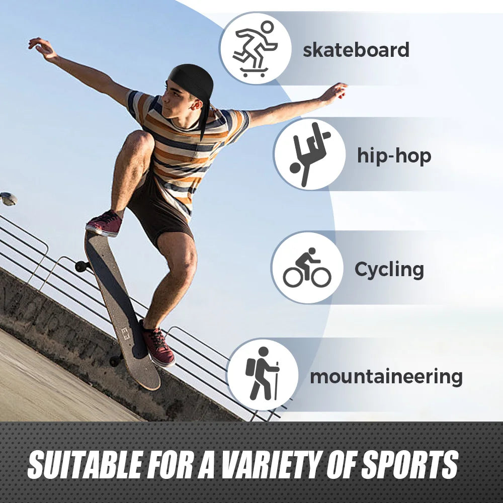 Quick-drying Bandana Cooling Doo Rags Sun Protection Headscarf Summer Beanies Hats Sport Running Cycling Hip Hop Soft Cap Durags