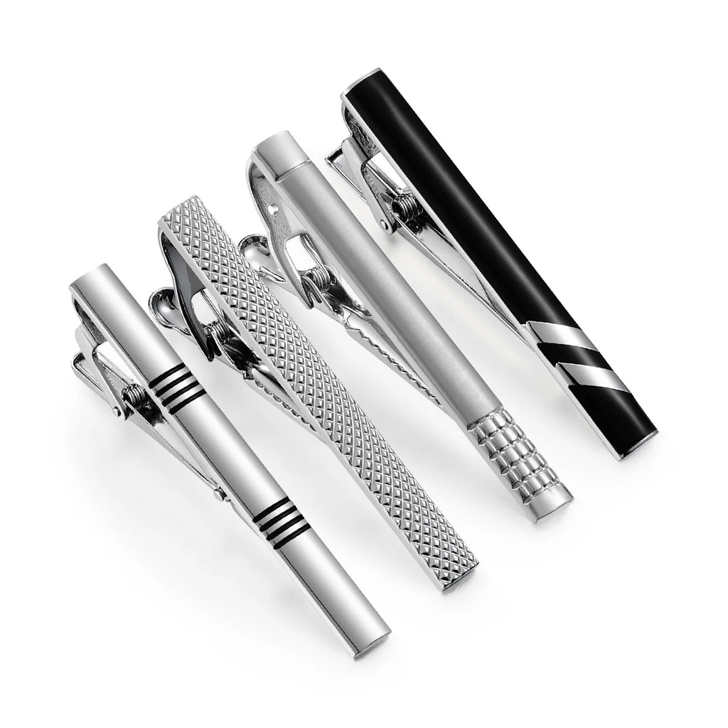 Tie Clip For Men Business Party Minimalist Tie Clips And Cufflinks To Man Shirt Gift Box Jewelry Men's Cuff Man Fashion Lawyer