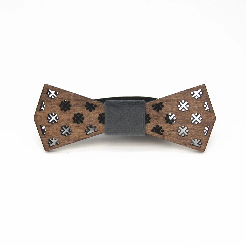 Fashion Wooden Bow Tie For Men Unisex Hollow Out Carved Retro Wooden Neck Ties Adjustable Strap Vintage Bowtie Gravata Corbatas