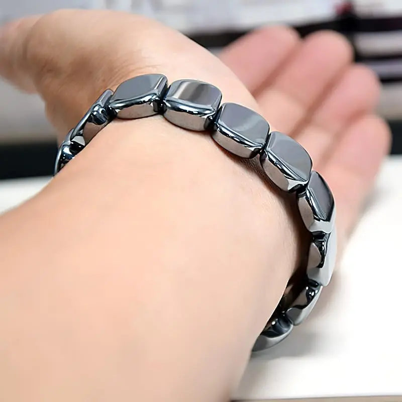 Hematite Bracelet  Jewelry Gift For Men Reclaim Your Edge Confidence Natural Hematite Stone Beaded Stretch Healing Bracelets