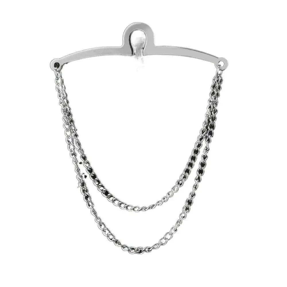 Vintage Men Tie Clip Shirt Chain Buckle U-Shaped Tie Clips Chain Jewelry Business Banquet Wedding Formal Tie Necktie Accessories