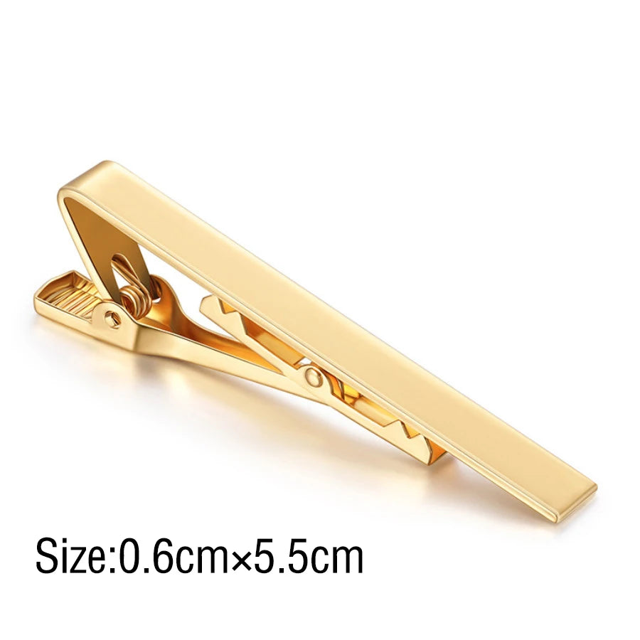 Tie Clip Necktie Accessories Fashion Style Ties for Men Metal Tone Simple Bar Clasp Practical Clasp Tie Pin for Mens Collar Clip