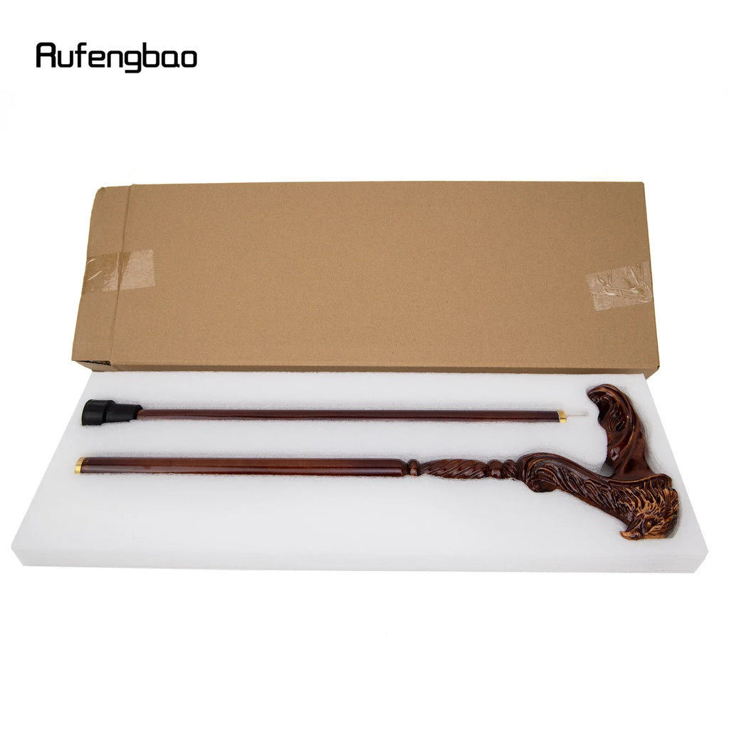 Eagle Brown Wooden Fashion Walking Stick Decorative Vampire Cospaly Party Wood Walking Cane Halloween Mace Wand Crosier 93cm