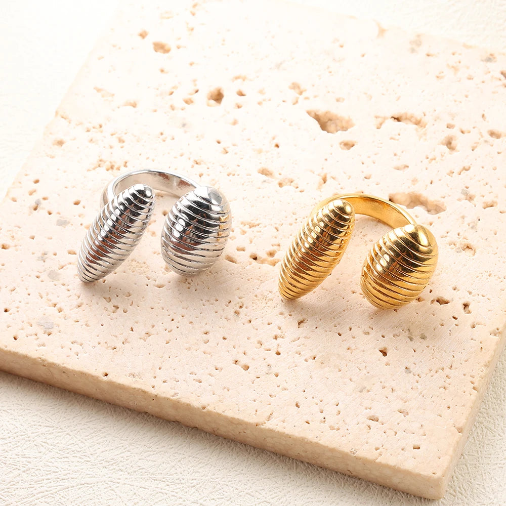 High End Waterproof Hollow Stainless Steel Finger Ring Trendy for Women Personalize Jewelry Wholesale