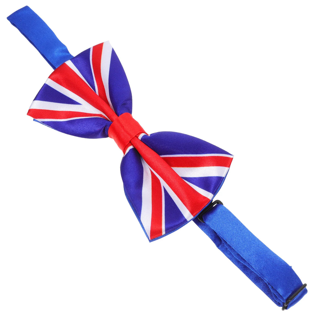 Men Uk Flag Bowtie Printed Big Patriotic Novelty Bowknot Casual Formal Business Wedding Graduation Tie Men Uk Flag Bowtie