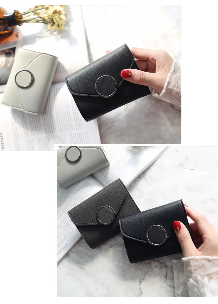 Wholesale Women Wallet Three Fold 0 Letter Lady Student Purse Cute Fashion Wallet Credit Card Bank Card Bus Card Purse Gifts