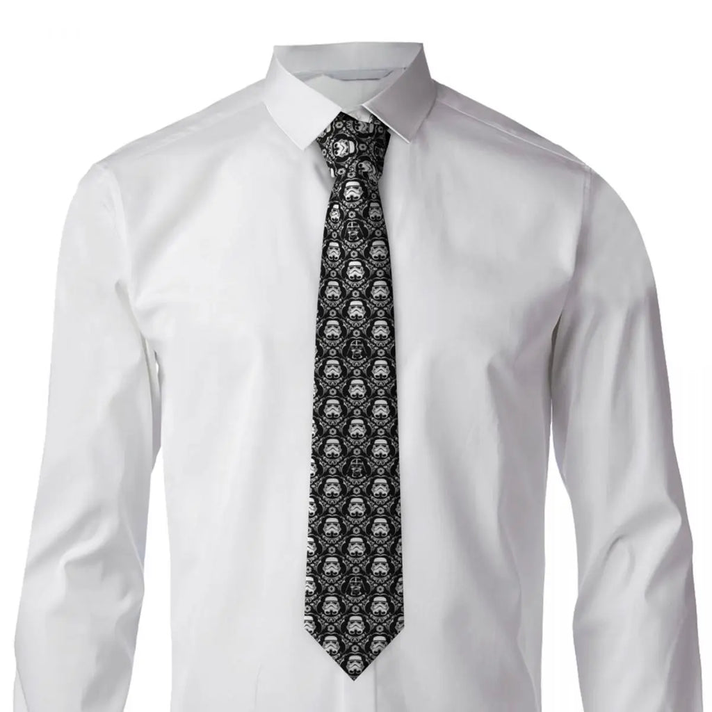 Custom M-Mandalorianed Necktie Men Printed Necktie Space Television Four Seasons Fashion Tie Necktie For Father's Day