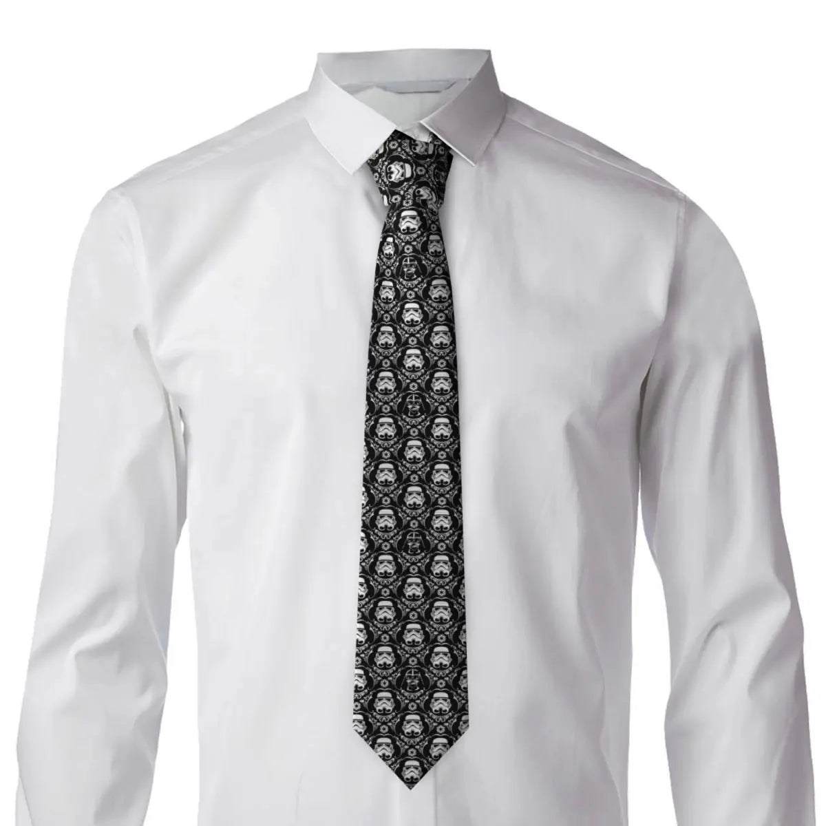 Custom M-Mandalorianed Necktie Men Printed Necktie Space Television Four Seasons Fashion Tie Necktie For Father's Day